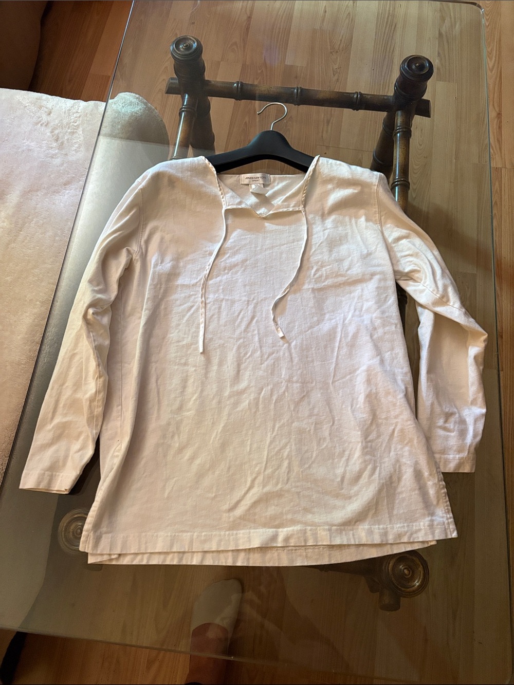 Vintage Jones New York Cream Long-Sleeve Hooded Tee for Kids